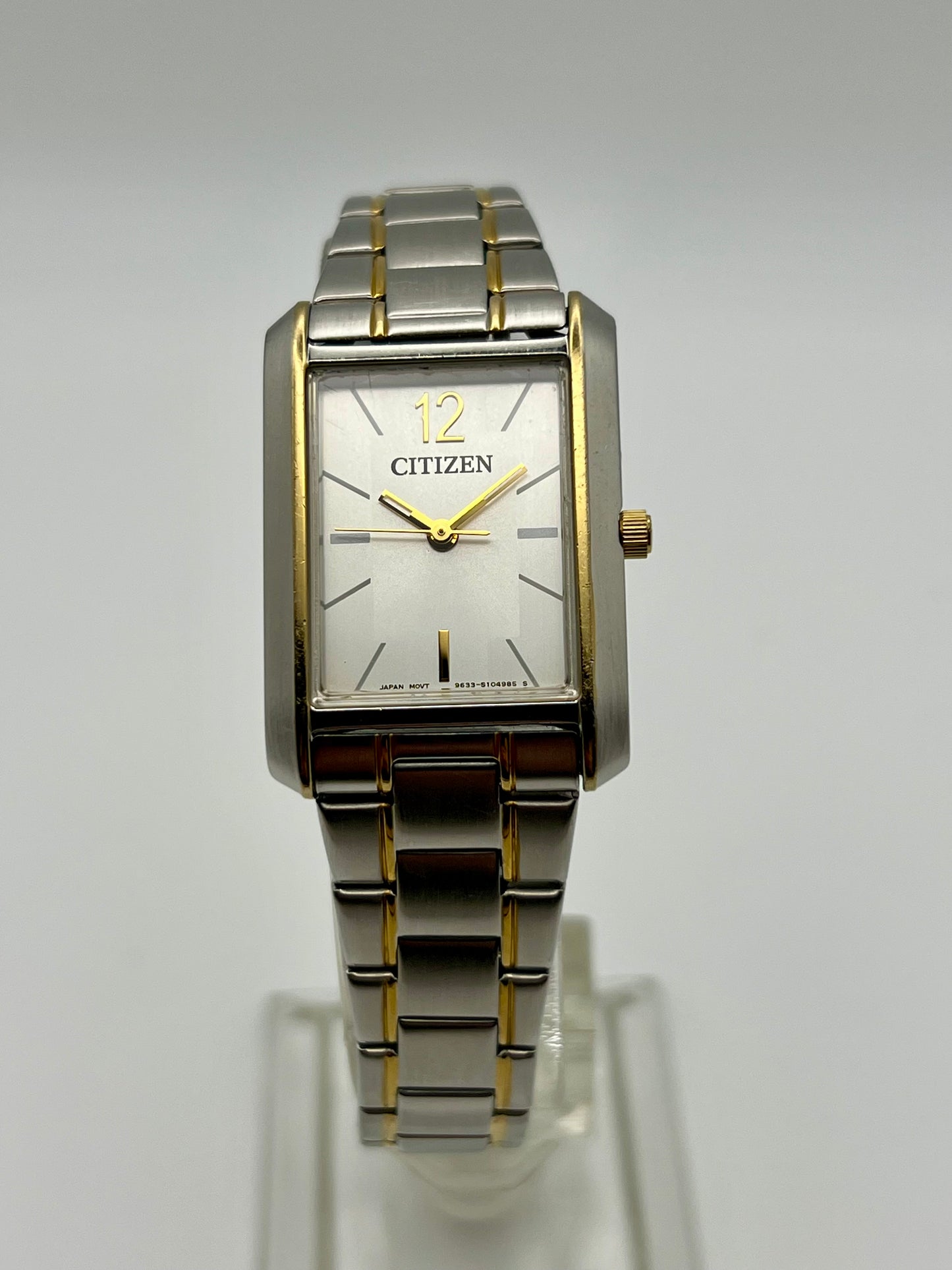 Ladies Citizen 9633‑S070350 Quartz Tank – Two‑Tone