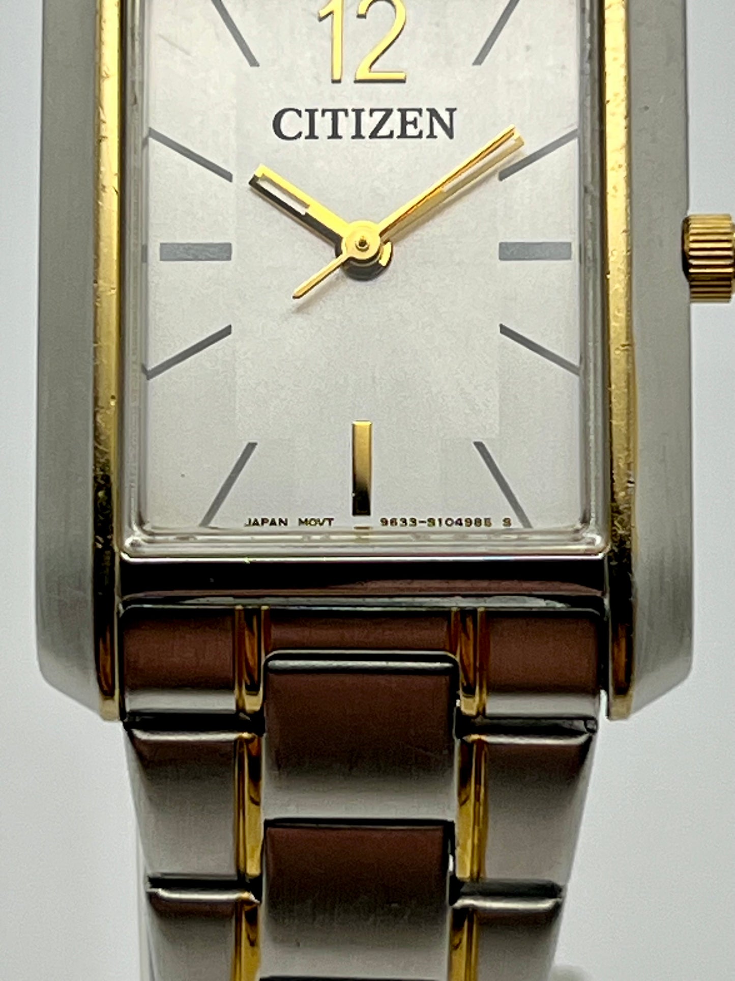 Ladies Citizen 9633‑S070350 Quartz Tank – Two‑Tone