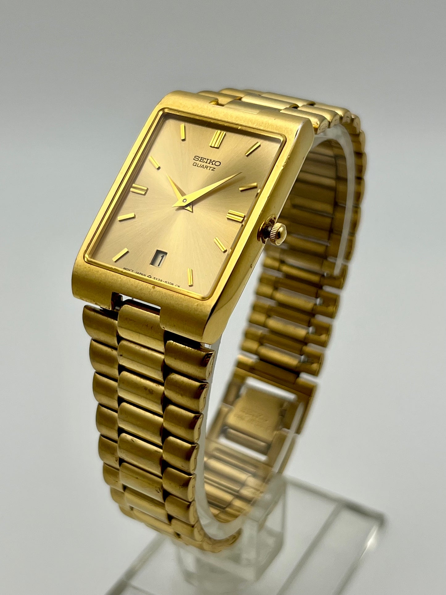 1990 Seiko 5Y39-5150 Tank Gold Tone