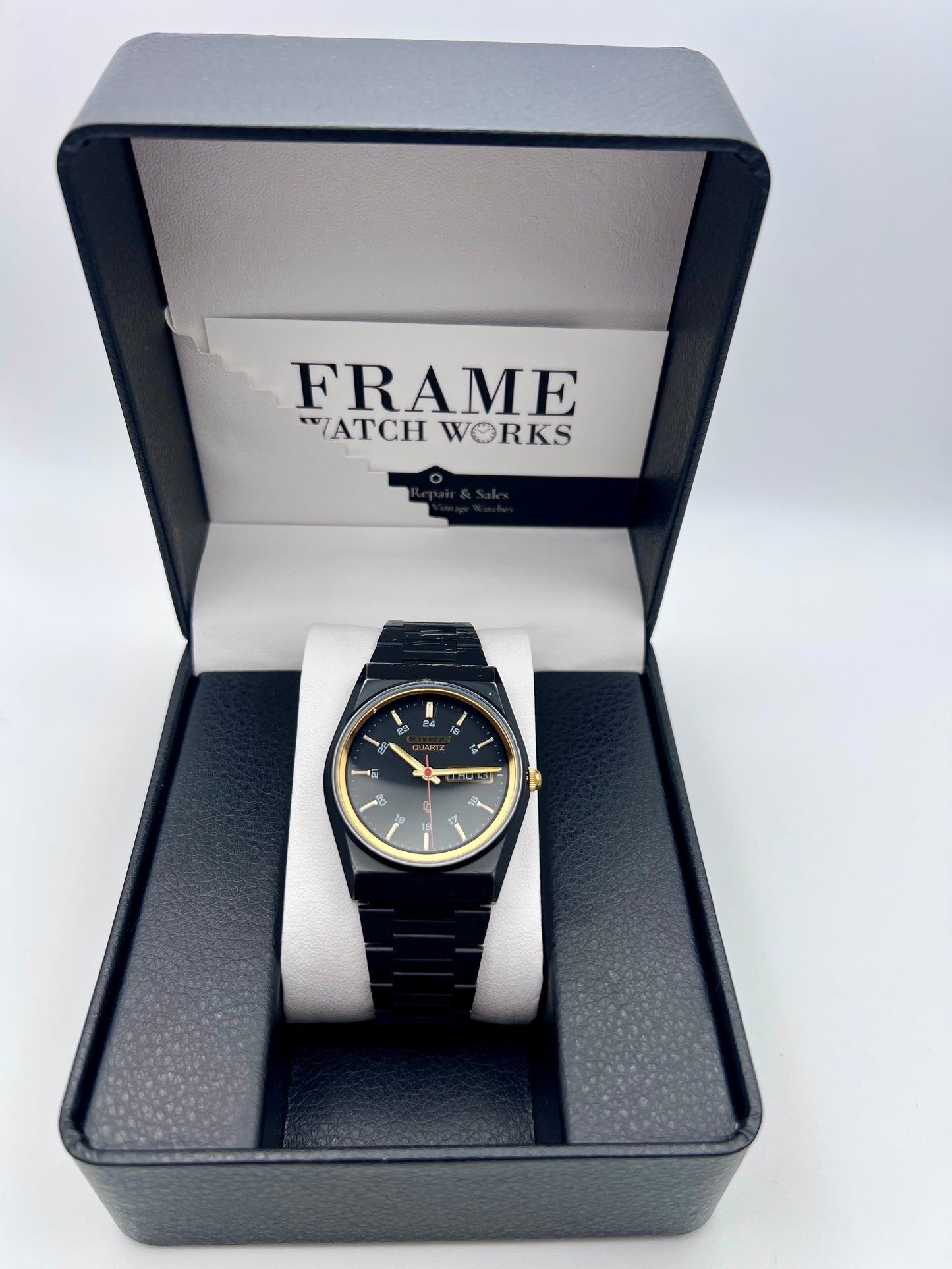 1986 Mens Citizen CQ PVD 3801-899881SMK Quartz
