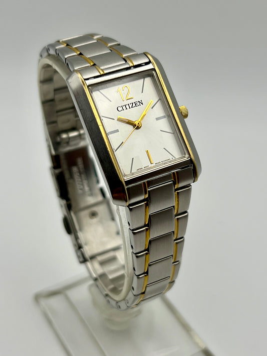 Ladies Citizen 9633‑S070350 Quartz Tank – Two‑Tone