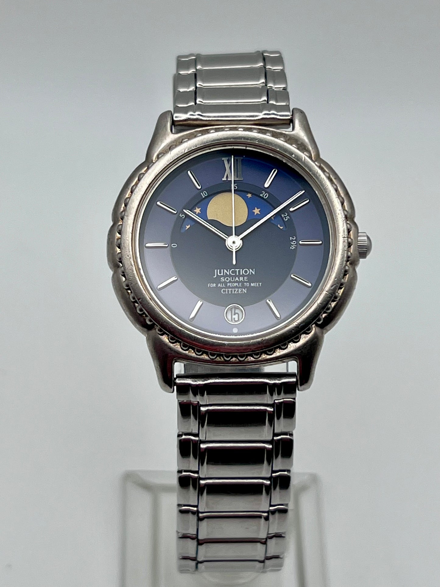 1993 Citizen Junction Square Moon Phase 6185-K04905 Quartz - Very Rare