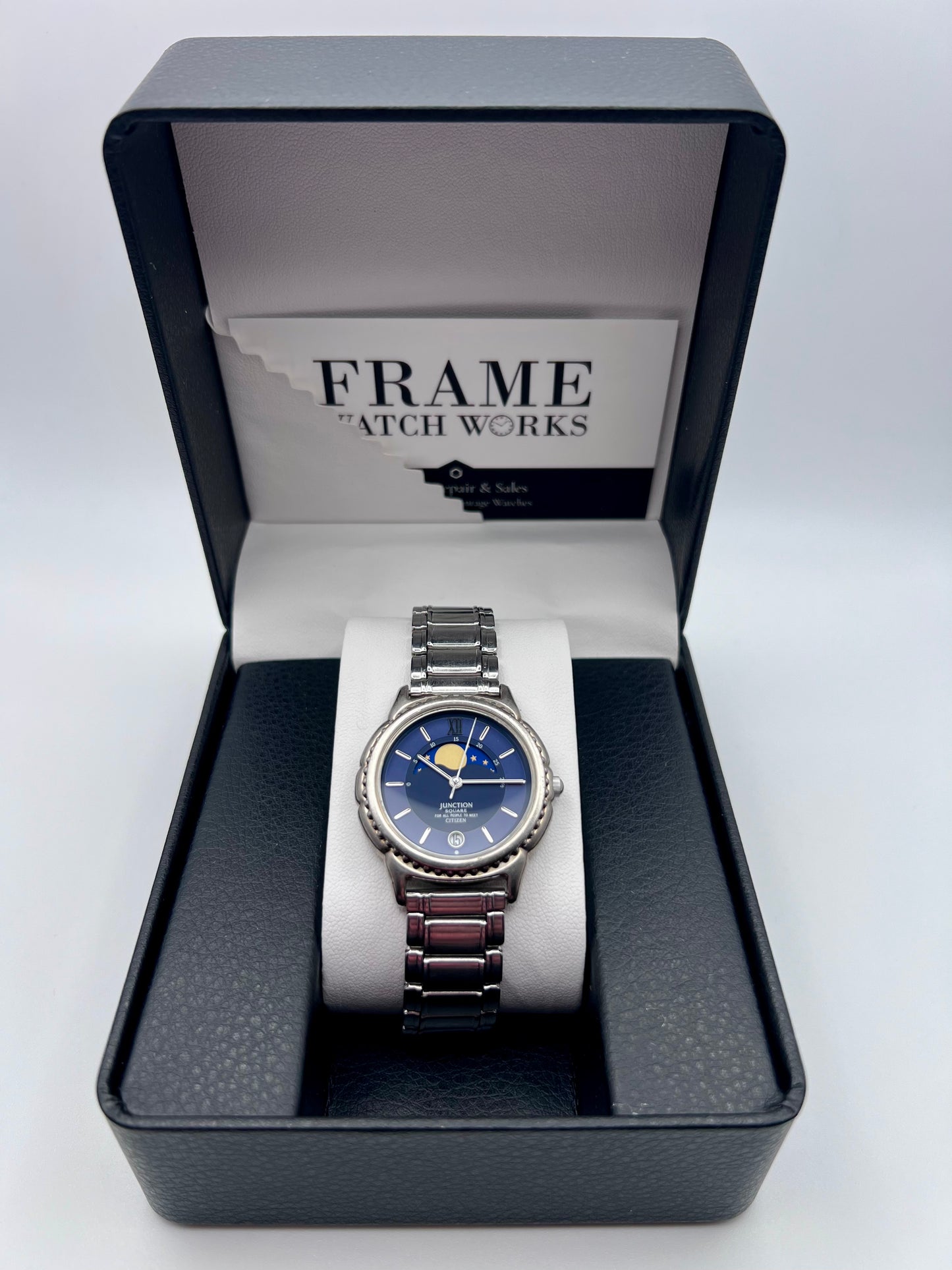 1993 Citizen Junction Square Moon Phase 6185-K04905 Quartz - Very Rare