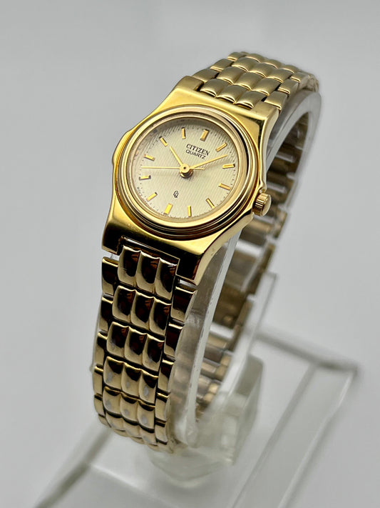2002 Womens Citizen 5930-T15774 CQ Gold Tone