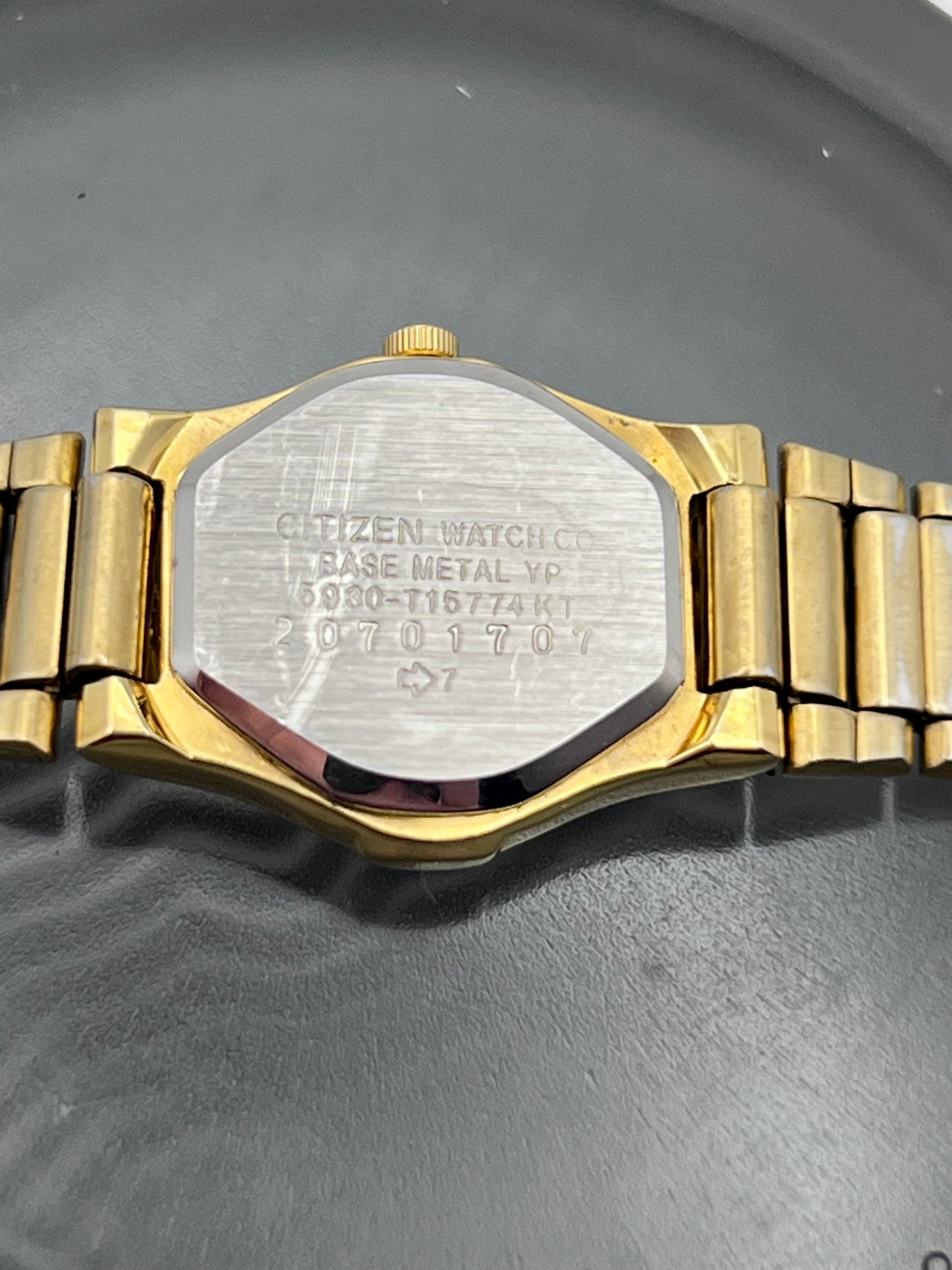 2002 Womens Citizen 5930-T15774 CQ Gold Tone